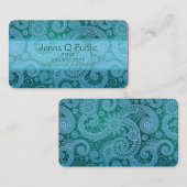 Abstract blauw Floral Patroon Visitekaartje (Voorkant / Achterkant)