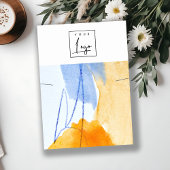 Abstract Blauw Geel Art Logo Ketting Display Visitekaartje