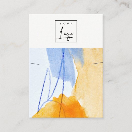 Abstract Blauw Geel Art Logo Ketting Display Visitekaartje (Voorkant)