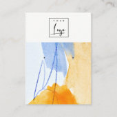 Abstract Blauw Geel Art Logo Oorbel Houder Visitekaartje (Voorkant)