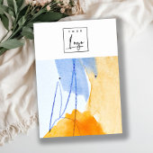 Abstract Blauw Geel Art Logo Oorbel Houder Visitekaartje