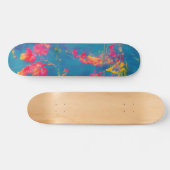 Abstract Blauw Geel en Sinaasappel Skateboard (Horizontaal)