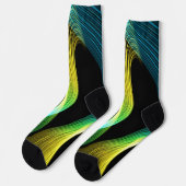 Abstract blauw geel en zwart sokken (Links)