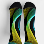 Abstract blauw geel en zwart sokken (Top)