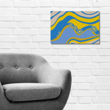 Abstract Blauw Geel Laag Getij