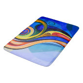 Abstract blauw geel oranje badmat (Gekanteld)