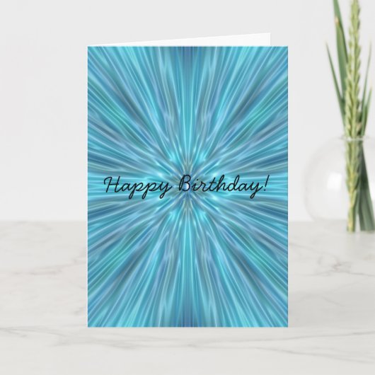 Abstract Blauw, Gefeliciteerd Verjaardag Kaart (Voorkant)