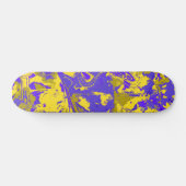 Abstract blauw gele patroon persoonlijk skateboard (Horizontaal)