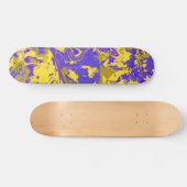 Abstract blauw gele patroon persoonlijk skateboard (Horizontaal)