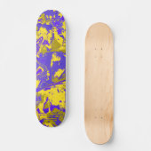 Abstract blauw gele patroon persoonlijk skateboard (Voorkant)