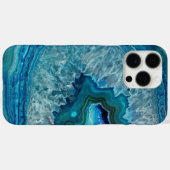 Abstract Blauw Geode Agaat Kristal Steen Kunst Des Case-Mate iPhone Case (Achterkant (horizontaal))