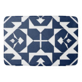 Abstract blauw geometrisch ontwerp badmat (Voorkant)