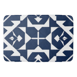 Abstract blauw geometrisch ontwerp badmat