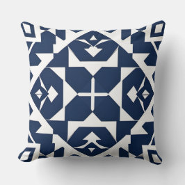 Abstract blauw geometrisch ontwerp kussen