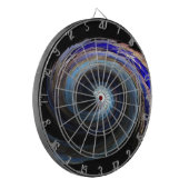 Abstract blauw golfontwerp dartbord (Voorkant Links)