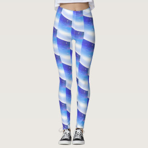 Abstract blauw golfpatroon #4 leggings