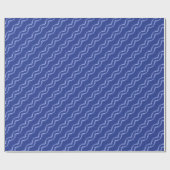 Abstract blauw golfpatroon cadeaupapier (Vlak)