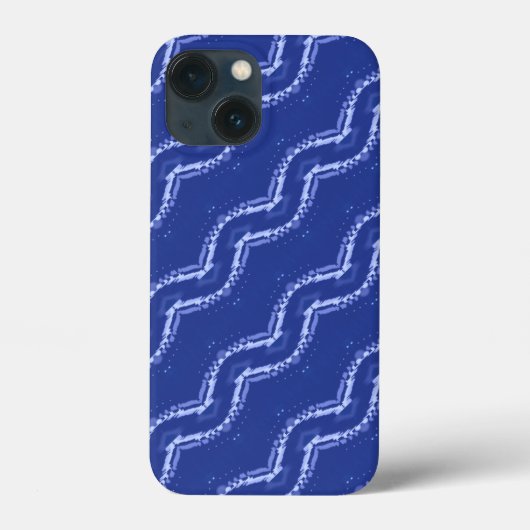 Abstract blauw golfpatroon Case-Mate iPhone case (Achterkant)