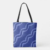 Abstract blauw golfpatroon tote bag (Achterkant)