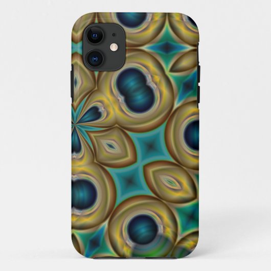 abstract blauw goud- en blauwgroen telefoonbehuizi Case-Mate iPhone case (Achterkant)