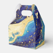 Abstract Blauw Goud Kleurrijk Dank u Cadeaudoos Bedankdoosjes (Achterkant)