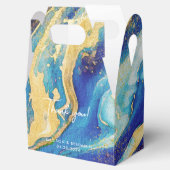 Abstract Blauw Goud Kleurrijk Dank u Cadeaudoos Bedankdoosjes (Geopend)