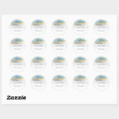 Abstract blauw goud moderne script bedankt ronde sticker (Vel)