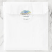 Abstract blauw goud moderne script bedankt ronde sticker (Tas)