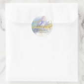 Abstract blauw goud moderne script bedankt ronde sticker (Tas)