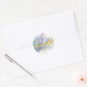 Abstract blauw goud moderne script bedankt ronde sticker (Envelop)