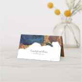 Abstract blauw goud scannen plaatskaartje (Achterkant)