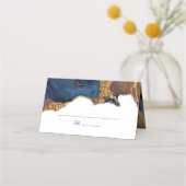 Abstract blauw goud scannen plaatskaartje (Voorkant)