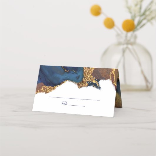 Abstract blauw goud scannen plaatskaartje (Voorkant)