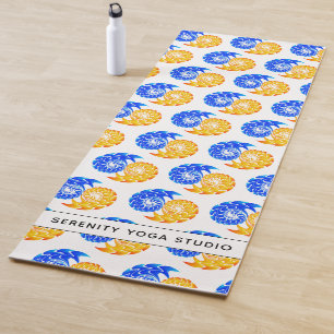 Abstract Blauw Goud Yin Yang Vissen Balans Yogamat