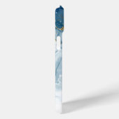 Abstract blauw/gouden glitter alcoholinkt Monogram Case-Mate iPhone Case (Achterkant / Rechts)