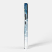 Abstract blauw/gouden glitter alcoholinkt Monogram Samsung Galaxy Hoesje (Rechterkant)