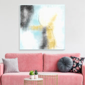 Abstract blauw goudpapier met wieltjes plakken afd canvas afdruk (Insitu (Woonkamer))