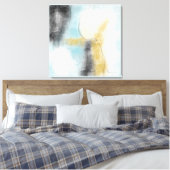 Abstract blauw goudpapier met wieltjes plakken afd canvas afdruk (Insitu (Slaapkamer))