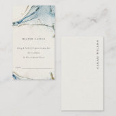 Abstract blauw goudstrand - Baby shower met luierr Informatiekaartje (Voorkant / Achterkant)