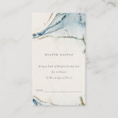 Abstract blauw goudstrand - Baby shower met luierr Informatiekaartje (Voorkant)