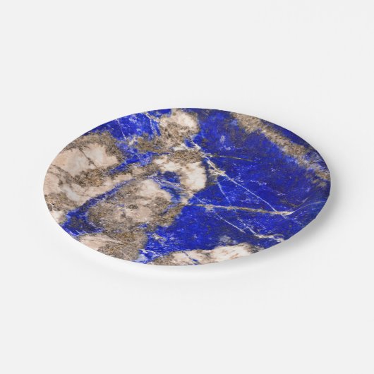 Abstract Blauw Graniet blauw marmer blauw steen Papieren Bordje (Gekanteld)