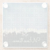 Abstract Blauw, Grijs, Brons Patroon Glazen Onderzetter (Achterkant)