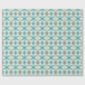 Abstract blauw, grijs fractaal geometrisch patroon cadeaupapier (Vlak)
