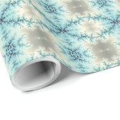 Abstract blauw, grijs fractaal geometrisch patroon cadeaupapier (Rol Hoek)