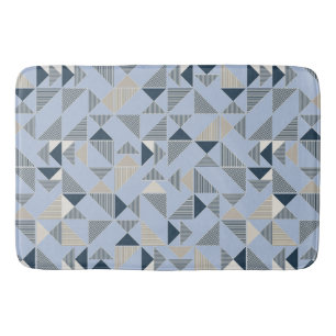 Abstract Blauw Grijs Geometrisch Patroon Badmat
