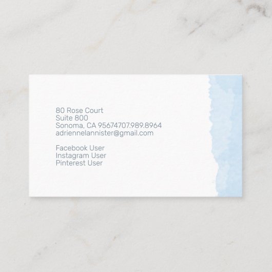 Abstract blauw grijs interieurontwerper visitekaartje (Achterkant)