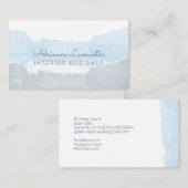 Abstract blauw grijs interieurontwerper visitekaartje (Voorkant / Achterkant)