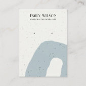 ABSTRACT BLAUW GRIJS KERAMISCH STUD OORBEL DISPLAY VISITEKAARTJE (Voorkant)