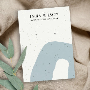 ABSTRACT BLAUW GRIJS KERAMISCH STUD OORBEL DISPLAY VISITEKAARTJE