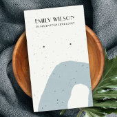 ABSTRACT BLAUW GRIJS KERAMISCH STUD OORBEL DISPLAY VISITEKAARTJE